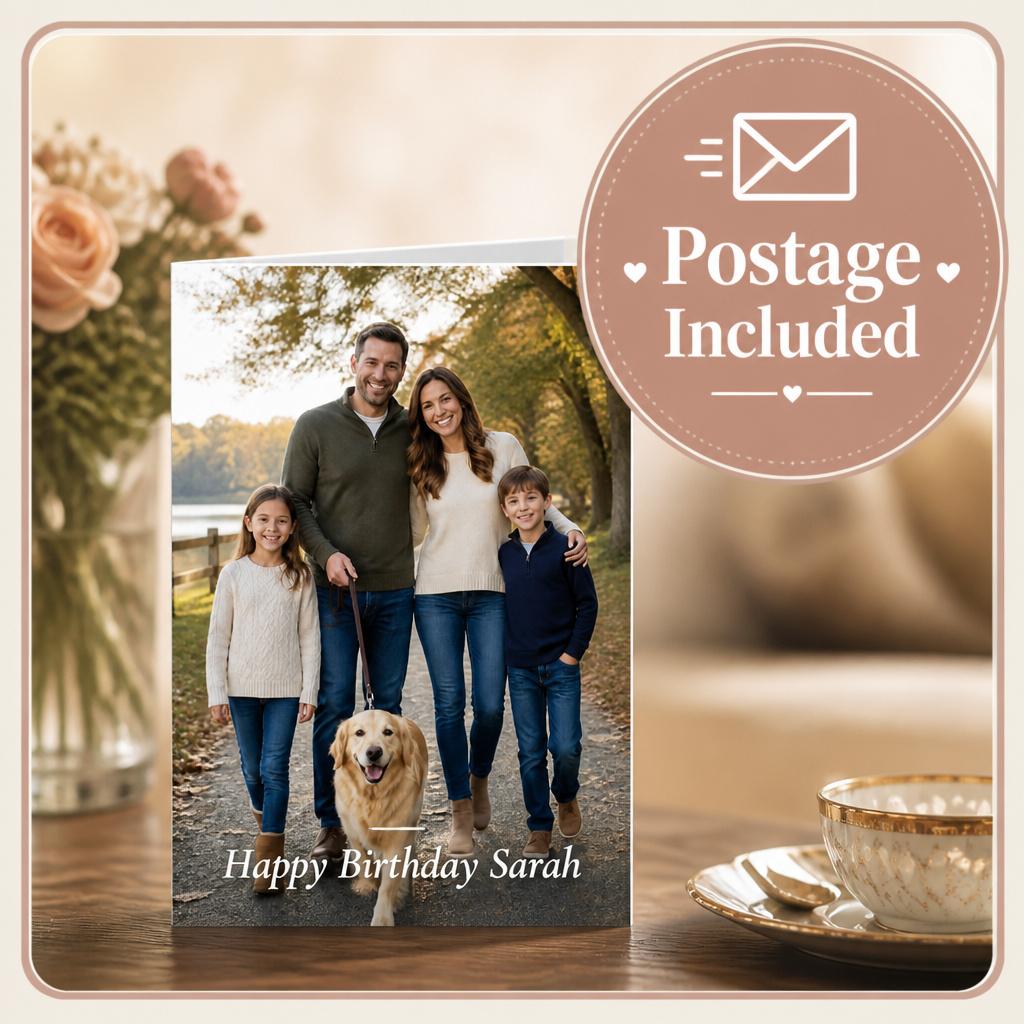 Photo Upload Greetings Card A5/A4 Portrait